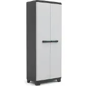 Keter Linear Cabinet, Grau, Silber, 4 Regale, Bodenstehend, Universal, 2 Tür(en), Drehtür