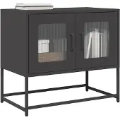 vidaXL TV-Schrank Schwarz 68x39x60,5 cm Kaltgewalzter Stahl