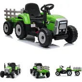 Es-toys Kinder Elektrotraktor Anhänger 2 Elektro Motoren MP3 Rückwärtsgang 30 kg