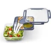 Rotho Salatbox mit Besteck 'MEMORY B3' Blau PP 1.7L