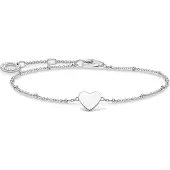 Thomas Sabo Armband "Herz mit Kugeln" Gr. 19, silber (silberfarben), Armbänder, Damen, 19, Silber 925 (recycelt), Armband