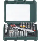 Metabo 626701000, Bohrerbit-Set, Chrom-Vanadium-Stahl (Cr-V), Edelstahl, 26 Stück(e), Phillips, Pozidriv, Schlitz, Torx