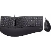 Perixx PERIDUO-505B, DE, Tastatur- und Maus Set, USB-Kabel, ergonomisch, schwarz