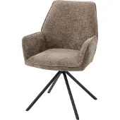 Mendler Esszimmerstuhl MCW-G67, Küchenstuhl Stuhl mit Armlehne, drehbar Auto-Position, Chenille MVG braun