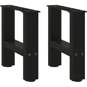 vidaXL Couchtischbeine Schwarz 2 Stk. 30x(30-31) cm Stahl