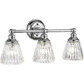 Quintiesse Keynes LED Wandleuchte G9 3-fach Poliertes Chrom Klar IP44