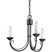 Elstead Lighting Chartwell Kronleuchter E14 3-fach Schwarz, Made in UK