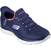 SKECHERS für Damen. 150123 Slip-ins Sneaker: Summits - Diamond Dream blau (38), Stoff, Wohnung, Schnürsenkel, Lässig, Sportlich
