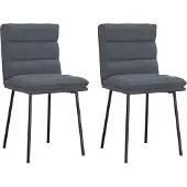 vidaXL Esszimmerstühle 2 Stk. Dunkelgrau Samt