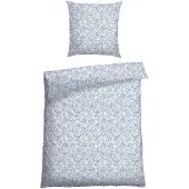 Schiesser Bettwäscheset Flower | 2-teilig | Floral | Renforcé | 100 % Baumwolle | | Reißverschluss | 135x200cm + 80x80cm | Hellblau