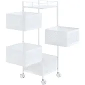 En.casa Rollwagen 'Sunndal' Servierwagen mit 4 Ebenen 79,5x27x27cm Weiß