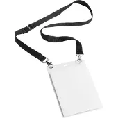 Durable Namensschilder A6 mit Textilband duo, 10 Stück, schwarz