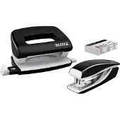 Leitz Heftgerät + Locher WOW 5561 SET, schwarz