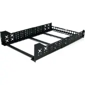 StarTech.com .com 3HE Universal Server Rackschienen - Feste Montageschienen - 19" Rackschienen mit einstellbarer Tiefe, Regal-Schiene, Stahl, Schwarz, 3,9 kg