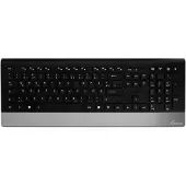 MediaRange MROS105, Kabellos, RF Wireless, Mechanischer Switch, QWERTZ, Schwarz, Silber, Maus enthalten