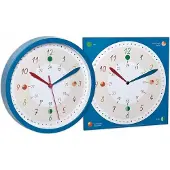 TFA-Dostmann Tick & Tack, Wand, Quarzuhr, Rund, Blau, Weiß, Kunststoff, Glas