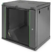 Digitus DN1912UECN, Wandmontiertes Regal, 12U, Sperrschloss, Schwarz