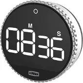 Xavax Hama Rotation Digitaler Küchentimer Schwarz, Silber
