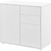 En.casa Sideboard ‘Paarl’ mit 2 Türen und 2 Schubladen 74 x 79 x 36 cm Weiß, matt
