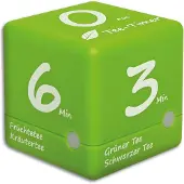 TFA-Dostmann CUBE TIMER, Digitaler Küchentimer, Grün, Weiß, 6 min, Kunststoff, Freistehend, AAA