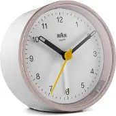 Braun Quarzwecker BC12PW pink/weiß, Quarzwecker, Rund, Pink, Weiß, Analog, Gelb, Akku