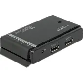 DeLOCK DisplayPort 1.4 Switch 2 x 2 DisplayPort in zu 1 x 2 DisplayPort out 8K, DisplayPort, Metall, Schwarz, 7680 x 4320, 1 m, 100 - 240 V