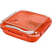 Rotho Lunchbox 1,1 l MEMORY B3, Farbe:Papaya Rot