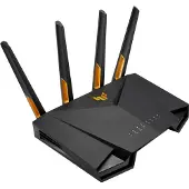 Asus TUF-AX4200, Wi-Fi 6 (802.11ax), Dual-Band (2,4 GHz/5 GHz), Ethernet/LAN, Schwarz, Tabletop-Router