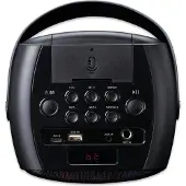 Lenco BTC-060BK - Karaoke-Set mit Bluetooth, wiederaufladbarem Akku, drahtlosem Karaoke-Mikrofon und Disco-LED-Beleuchtung