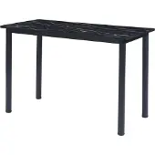 En.casa Esstisch ’Tammela’ für 4 Personen 120 x 60 cm Stahlbeine Marmor-Optik, schwarz