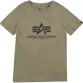 Alpha industries T-Shirt "Basic T-Shirt BL K", Jungen, Gr. 14, grün (olive), Obermaterial: 100% Baumwolle, Shirts T-Shirt