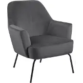 AC Design Melissa, Loungesessel, Stoff, Grau, Stahl, Schwarz, 750 mm