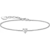 Thomas Sabo A2157-051-14-L19V Damen-Armband mit weißem Zirkonia-Herz Silber