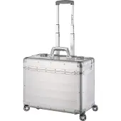 Alumaxx Business Trolley PANDORA, mit Tragegriff und Rollen, Aluminium, matt silber