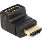 DeLOCK HDMI Stecker > HDMI Buchse 90° oben, HDMI 1.3, HDMI 1.3, Schwarz