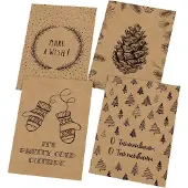 Sigel Postkarten-Set Weihnachten Sigel 'Natural Christmas', 24 Stück, 12 Motive, DIN A6, Kraftkarton braun