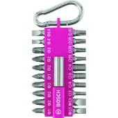 Bosch 21 Pieces Tornavis Tips Key Ring Grau,Rosa