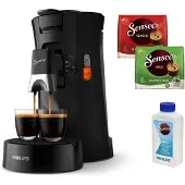 Philips Senseo Select Kaffee Pad Maschine, 3 Kaffeespezialitäten, Kaffeestärkewahl Plus, Crema Plus, Schwarz (CSA240/20)