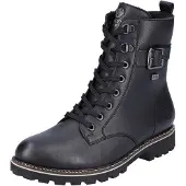 Remonte Winterboots , Damen, Gr. 38, Schurwolle, schwarz, Leder, Schuhe Winterboots, Blockabsatz, Schnürboots, Outdoorschuh mit Zierschnalle, Topseller