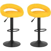 vidaXL Barhocker 2 Stk. Senfgelb Samt