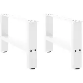 vidaXL Couchtischbeine Weiß 2 Stk. 50x(30-31) cm Stahl