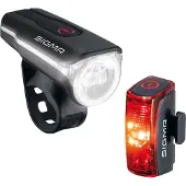 Sigma Fahrradbeleuchtung "Beleuchtungsset Aura 60 USB/Infinity", (Set, 5 tlg., Frontlicht-Rücklicht-Halterungen-Micro-USB Kabel)