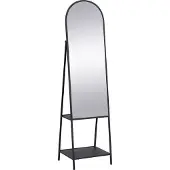 Vente-unique Stehspiegel mit 2 Ablagen - Metall - B 46 x T 41 x H 172 cm - Schwarz - LIVIO