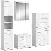Ebuy24 Badezimmer-Set Scout 5 | weiß Hochglanz / weiß | 4-teilig | ohne Aufsatzleuchte