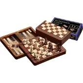 Philos Schach-Backgammon-Dame-Set, magnetisch, Feld 18 mm, Königshöhe 37 mm, Reisespiel