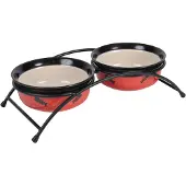 Trixie Eat On Feet Ceramic Bowl Set Rot