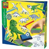SES Creative 14919 Stempelset Dinosaurier - Kreatives Malen & Stempeln für Kinder, Stempel-Set für Kinder, 3 Jahr(e), Grün, 1 Stück(e)
