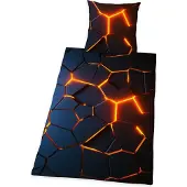 Herding Young Collection Bettwäsche-Set ‘Lava 3D Effekt’ - 70-x-90-cm-140-x-200-cm-at, Deckenbezug im Lieferumfang enthalten, Kissenbezug enthalten