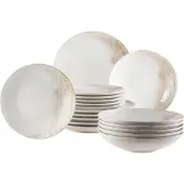 MÄSER Teller-Set "Ossia", weiß (weiß, beige), 18, Geschirr-Sets, Teller-Set