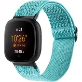 Cover-Discount Fitbit Versa 4 / Sense 2 - Nylon Ersatzarmband hellblau